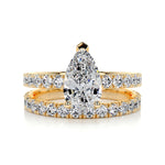 1.50 CT Pear Solitaire CVD F/VS Diamond Bridal Ring Set 7