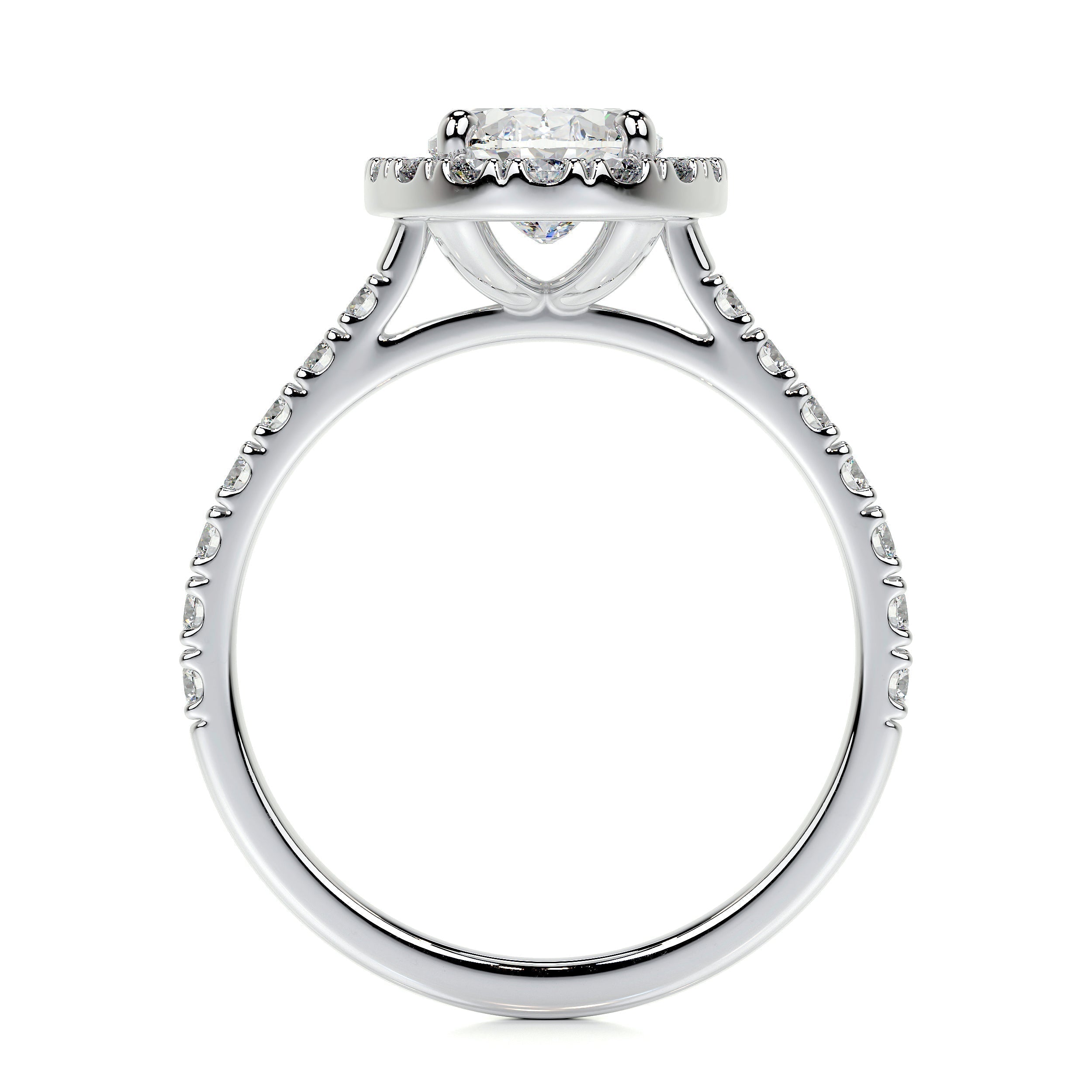 1.0 CT Oval Halo CVD F/VS2 Diamond Engagement Ring 4