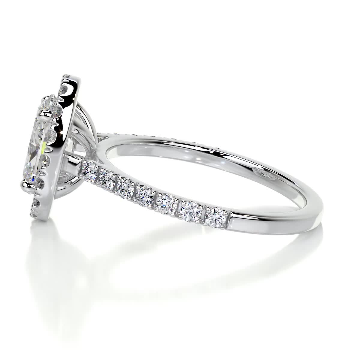 1.0 CT Oval Halo CVD F/VS2 Diamond Engagement Ring 5