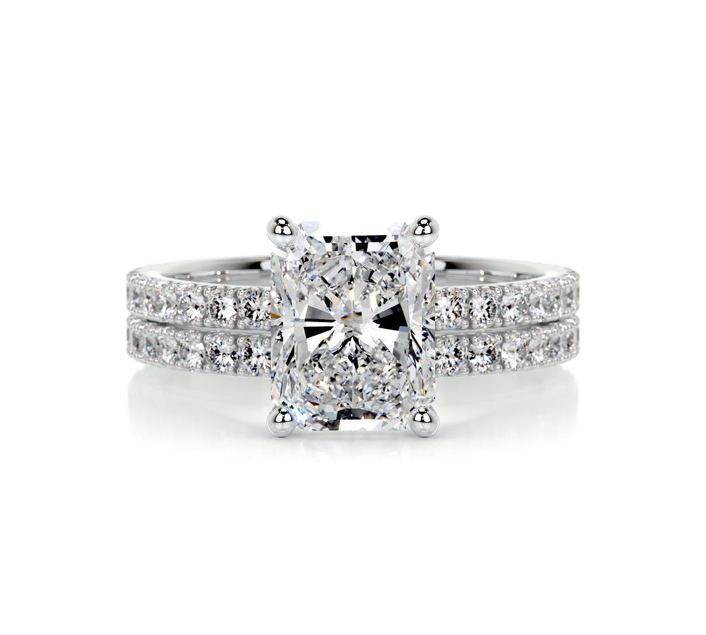 1.50 CT Radiant Solitaire CVD F/VS Diamond Bridal Ring Set 1