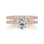 1.0 CT Oval Solitaire CVD F/VS Diamond Bridal Ring Set 13