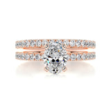 1.0 CT Oval Solitaire CVD F/VS Diamond Bridal Ring Set 13