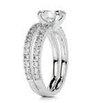 1.0 CT Oval Solitaire CVD F/VS Diamond Bridal Ring Set 7
