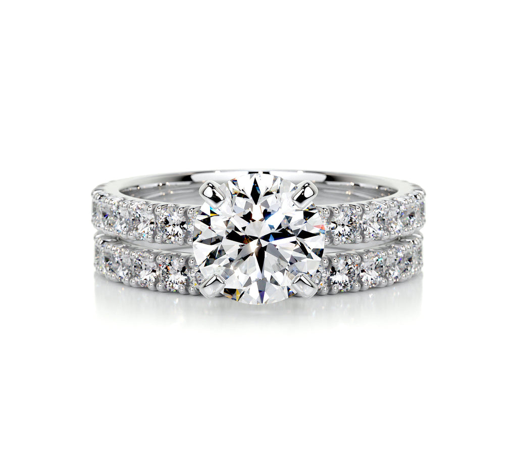 1.50 CT Round Solitaire CVD F/VS Diamond Bridal Ring Set 1