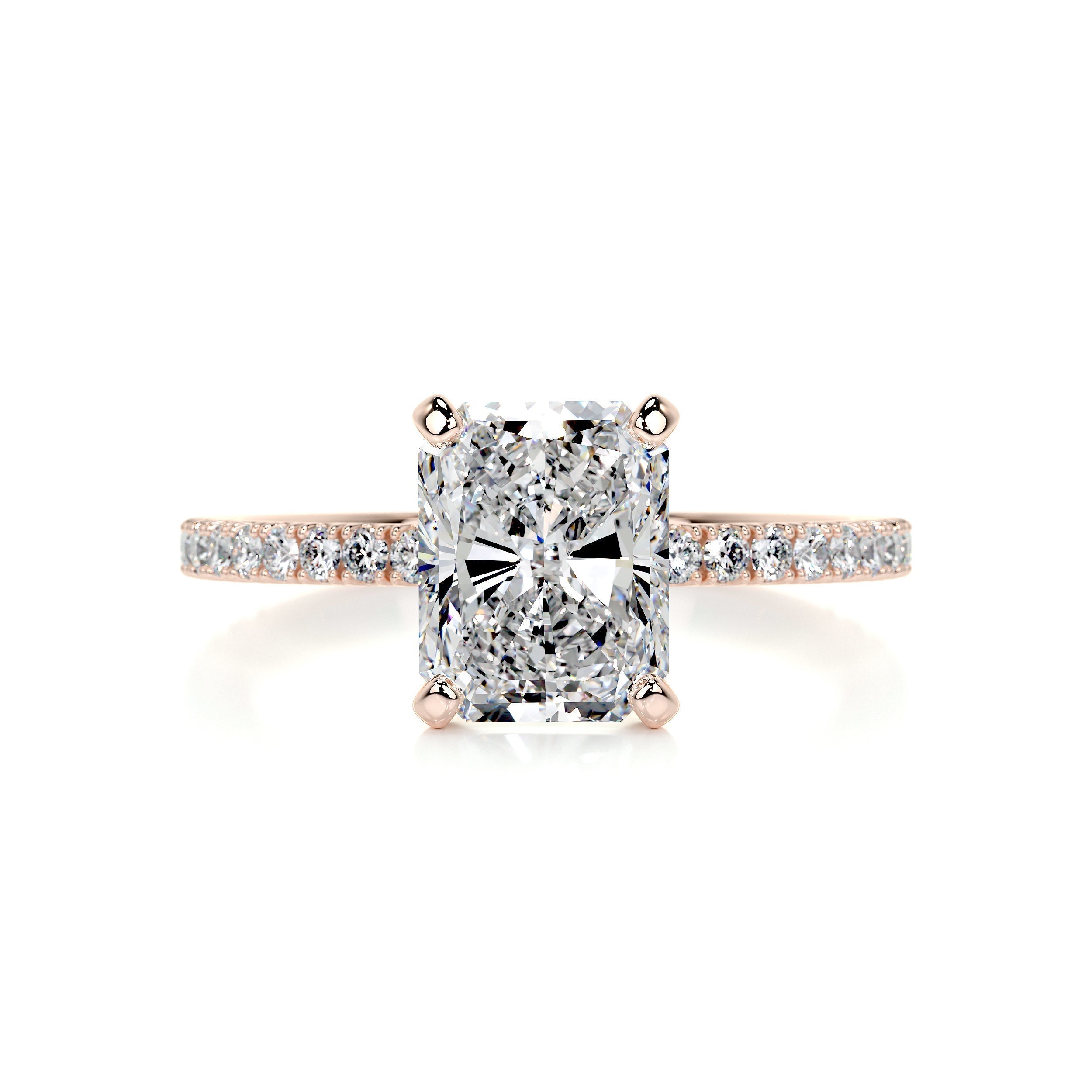 2 CT Radiant Solitaire CVD F/VS2 Diamond Engagement Ring 9