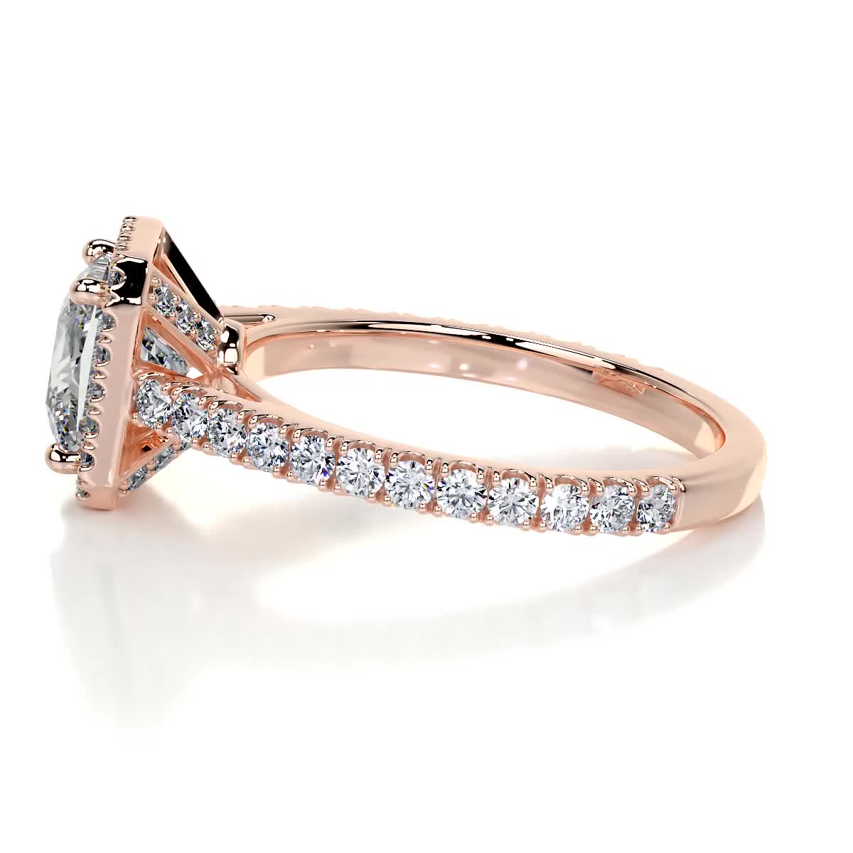 1.20 CT Princess Halo CVD E/VS2 Diamond Engagement Ring 15