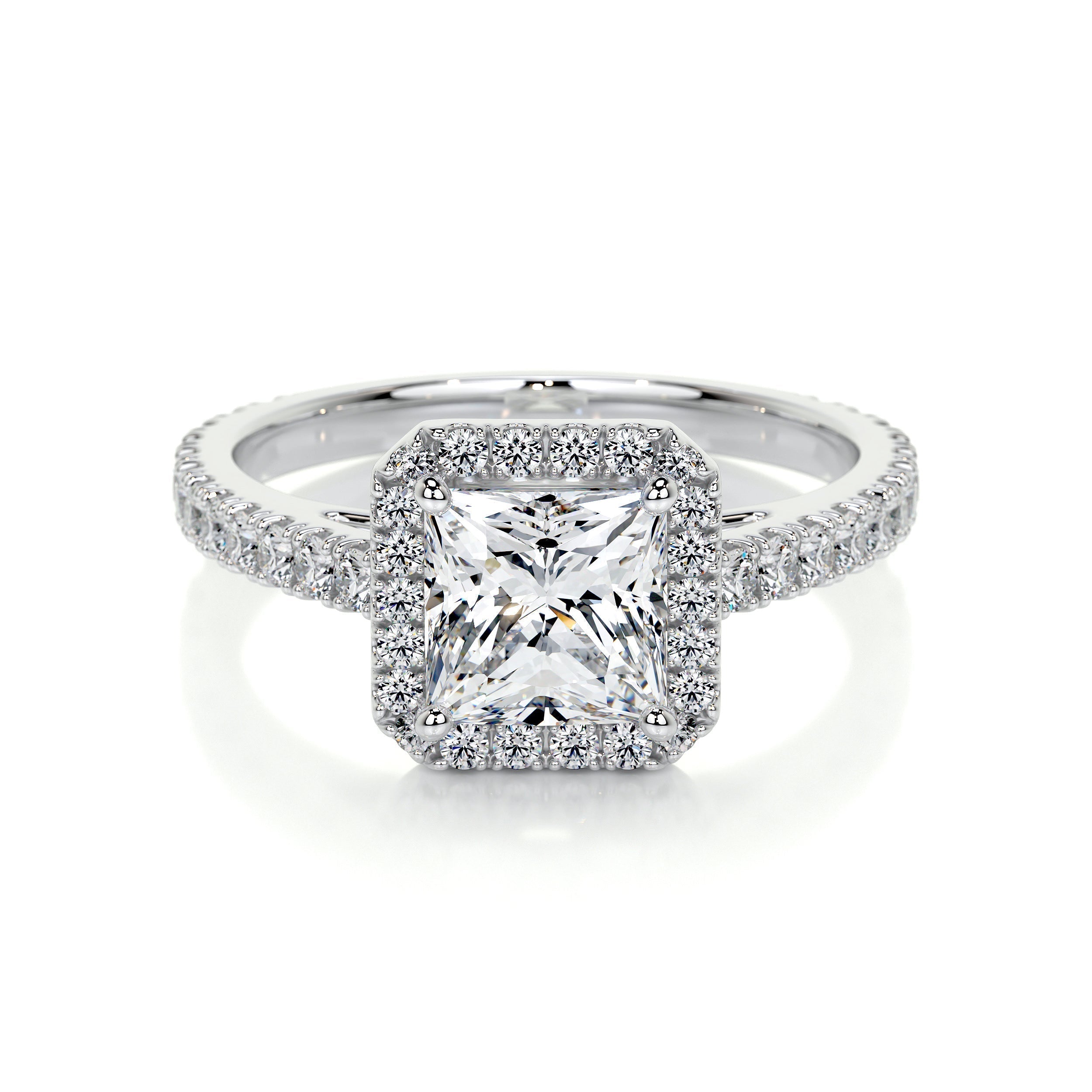 1.20 CT Princess Halo CVD E/VS2 Diamond Engagement Ring 1