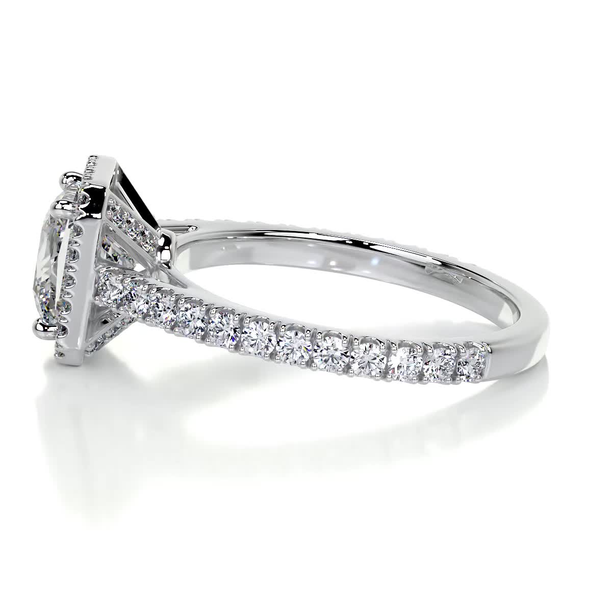 1.20 CT Princess Halo CVD E/VS2 Diamond Engagement Ring 6