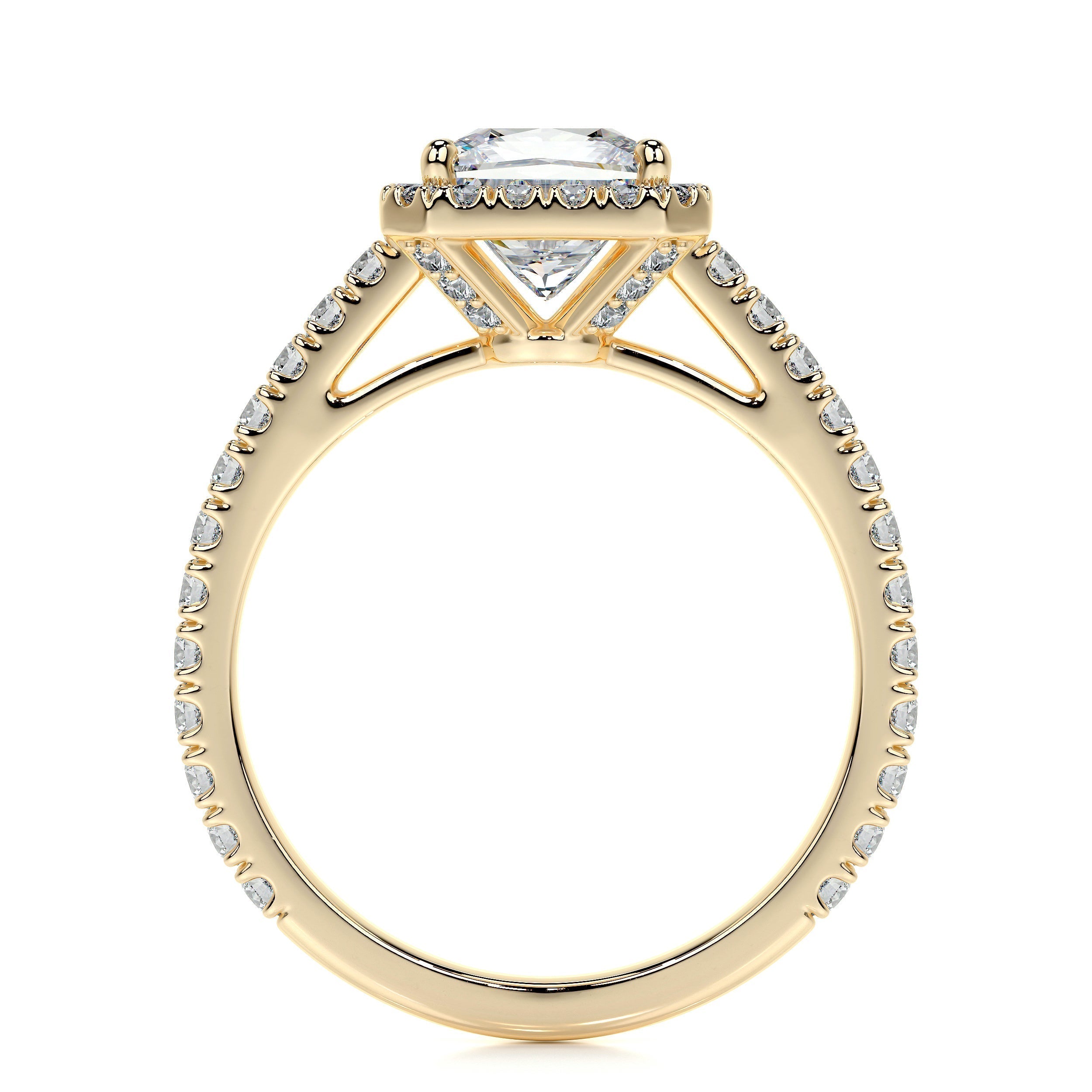 1.20 CT Princess Halo CVD E/VS2 Diamond Engagement Ring 12