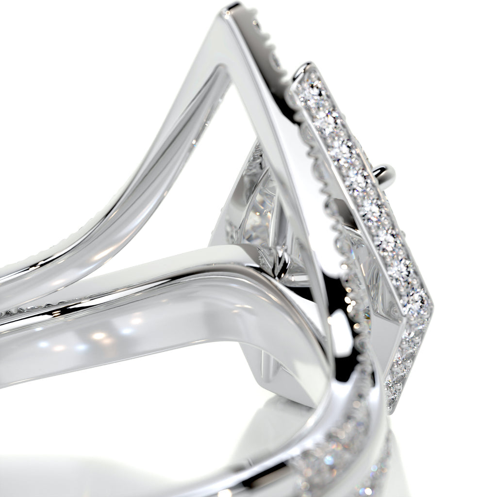 1.50 CT Pear Halo CVD F/VS Diamond Bridal Ring Set 6