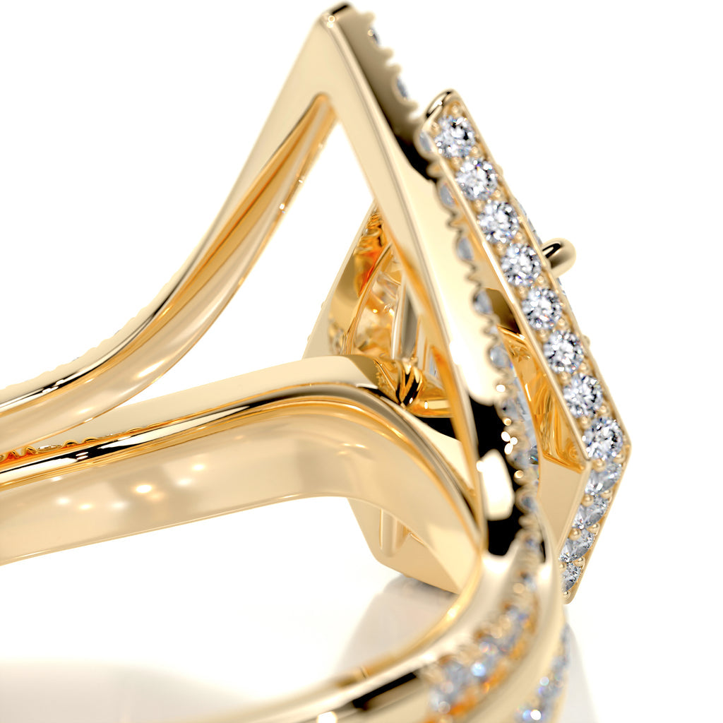 1.50 CT Pear Halo CVD F/VS Diamond Bridal Ring Set 10