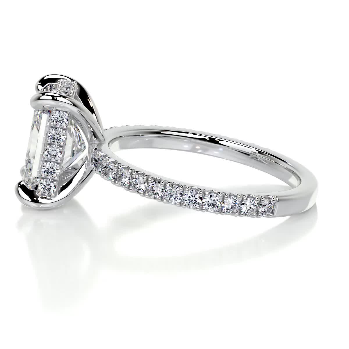 2.0 CT Radiant Hidden Halo CVD E/VS2 Diamond Engagement Ring 4