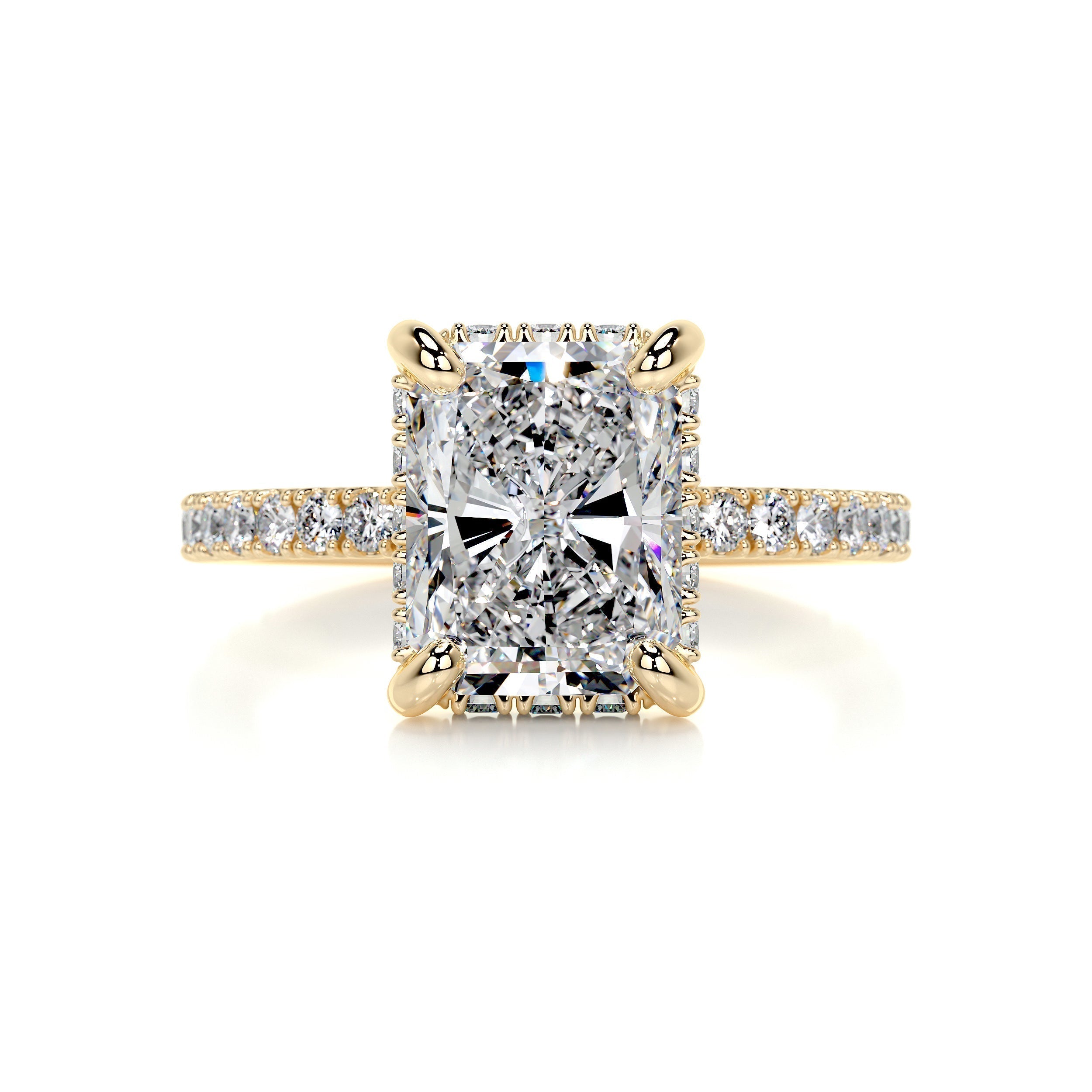 2.0 CT Radiant Hidden Halo CVD E/VS2 Diamond Engagement Ring 6