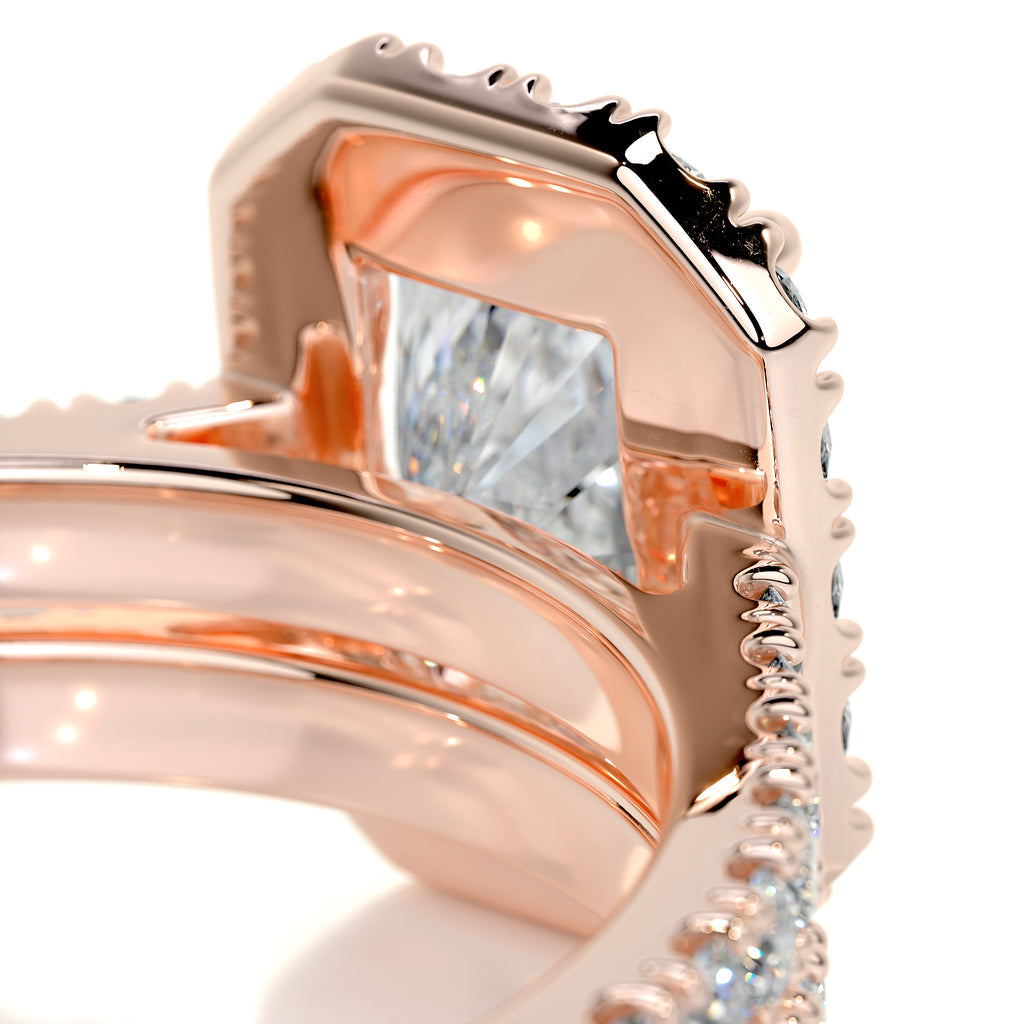 1.50 CT Radiant Halo CVD F/VS Diamond Bridal Ring Set 13
