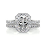 1.50 CT Radiant Halo CVD F/VS Diamond Bridal Ring Set 1