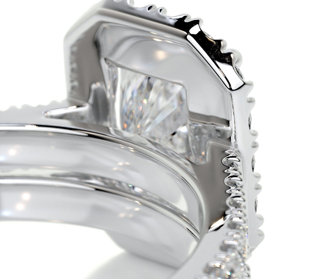 1.50 CT Radiant Halo CVD F/VS Diamond Bridal Ring Set 3