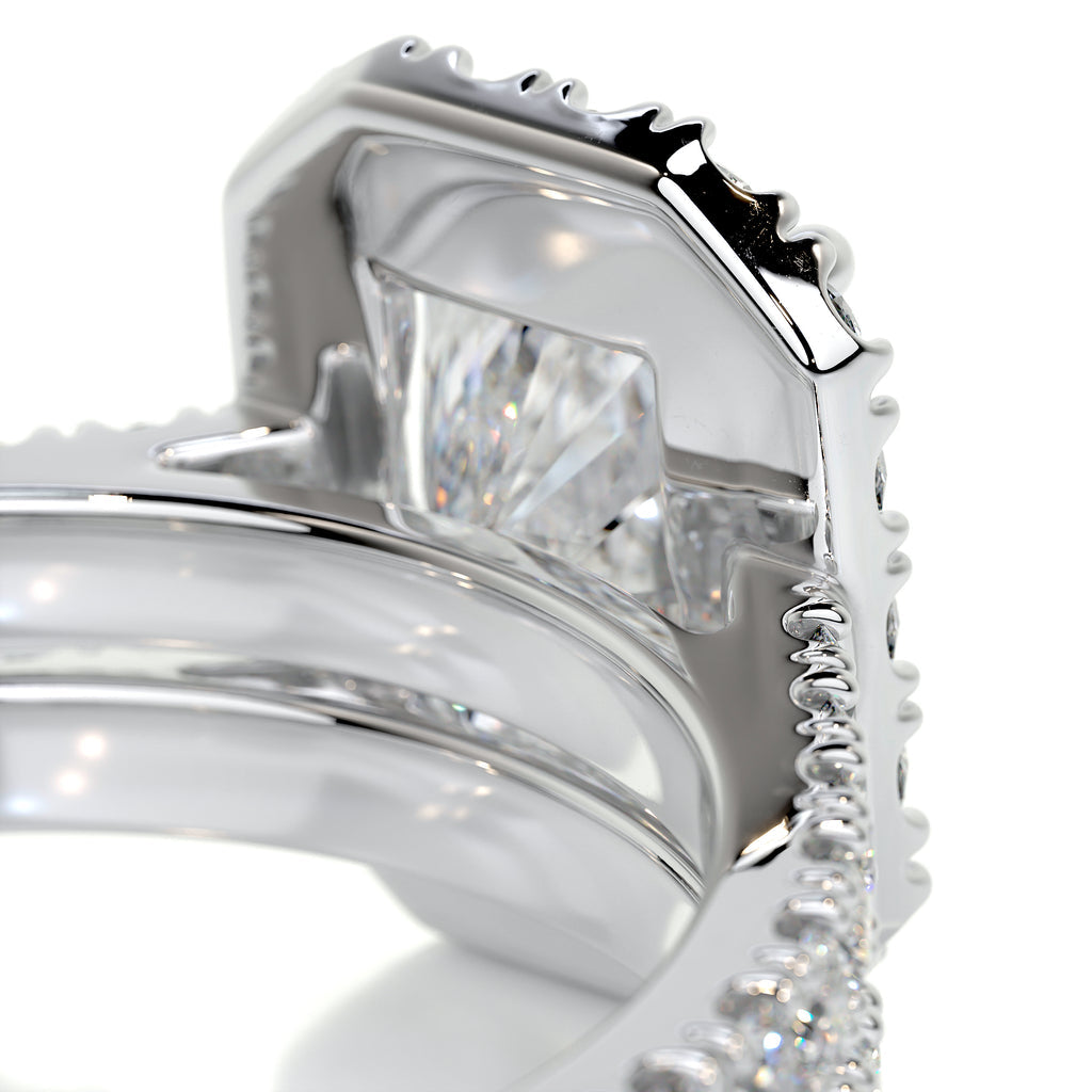 1.50 CT Radiant Halo CVD F/VS Diamond Bridal Ring Set 3
