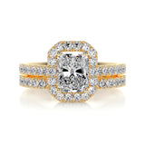 1.50 CT Radiant Halo CVD F/VS Diamond Bridal Ring Set 6