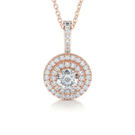 0.50 CT Round Double Halo CVD F/VS Diamond Necklace 12