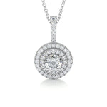 0.50 CT Round Double Halo CVD F/VS Diamond Necklace 1