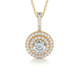 0.50 CT Round Double Halo CVD F/VS Diamond Necklace 8