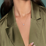 1.0 CT Oval Halo CVD F/VS Diamond Necklace 9