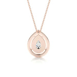 1.0 CT Pear Double Halo CVD F/VS Diamond Necklace 17