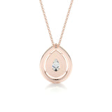 1.0 CT Pear Double Halo CVD F/VS Diamond Necklace 17