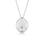 1.0 CT Pear Double Halo CVD F/VS Diamond Necklace 7