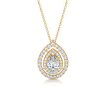 1.0 CT Pear Double Halo CVD F/VS Diamond Necklace 8