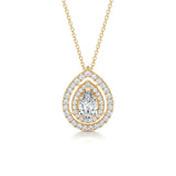 1.0 CT Pear Double Halo CVD F/VS Diamond Necklace 8