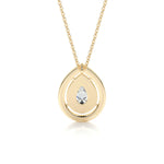 1.0 CT Pear Double Halo CVD F/VS Diamond Necklace 12