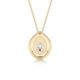 1.0 CT Pear Double Halo CVD F/VS Diamond Necklace 12