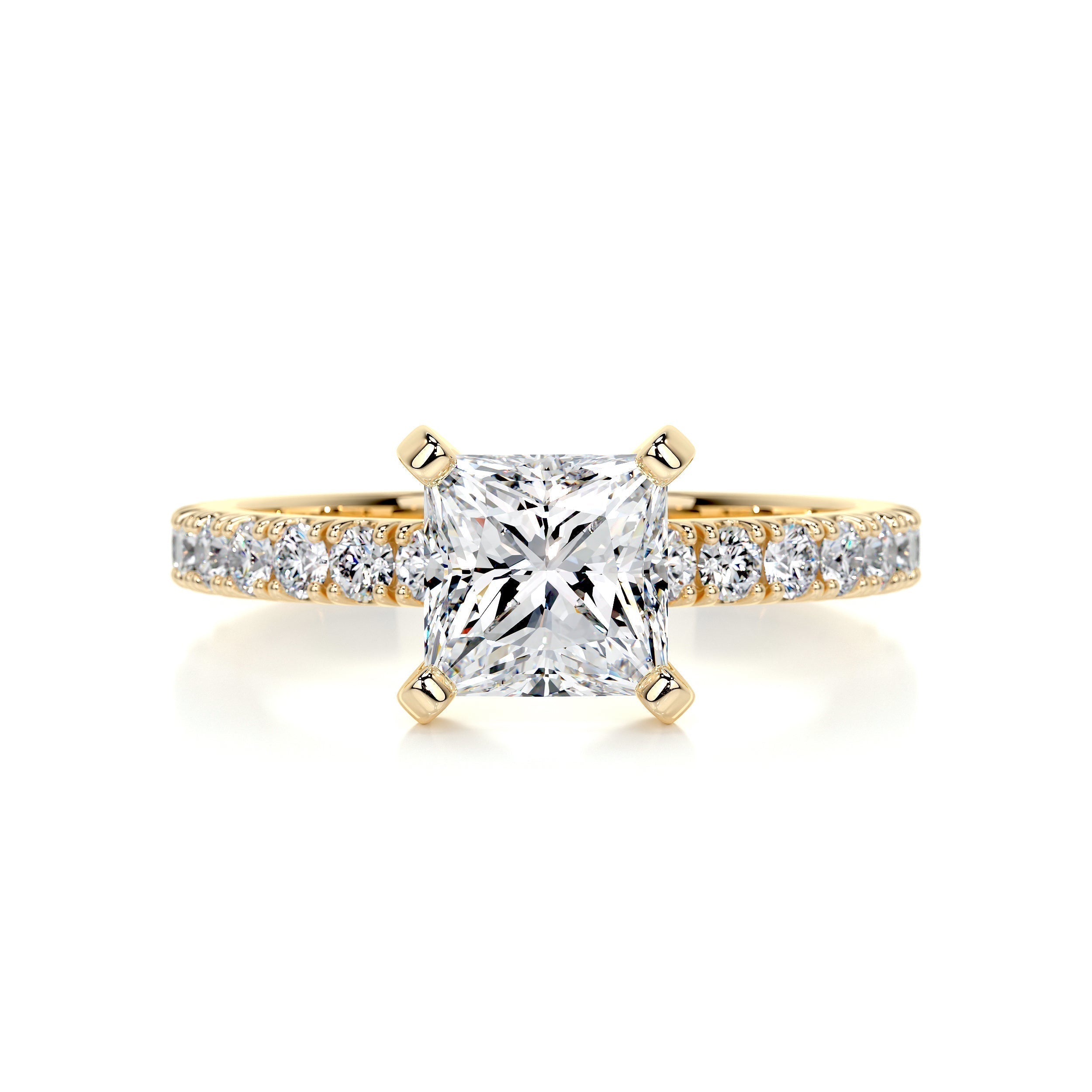 1.5 CT Princess Solitaire CVD G/VS2 Diamond Engagement Ring 6