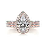 2.0 CT Pear Halo CVD F/VS Diamond Bridal Set 11