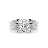 2.0 CT Princess Solitaire CVD F/VS Diamond Bridal Set 1