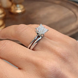 2.0 CT Princess Solitaire CVD F/VS Diamond Bridal Set 4