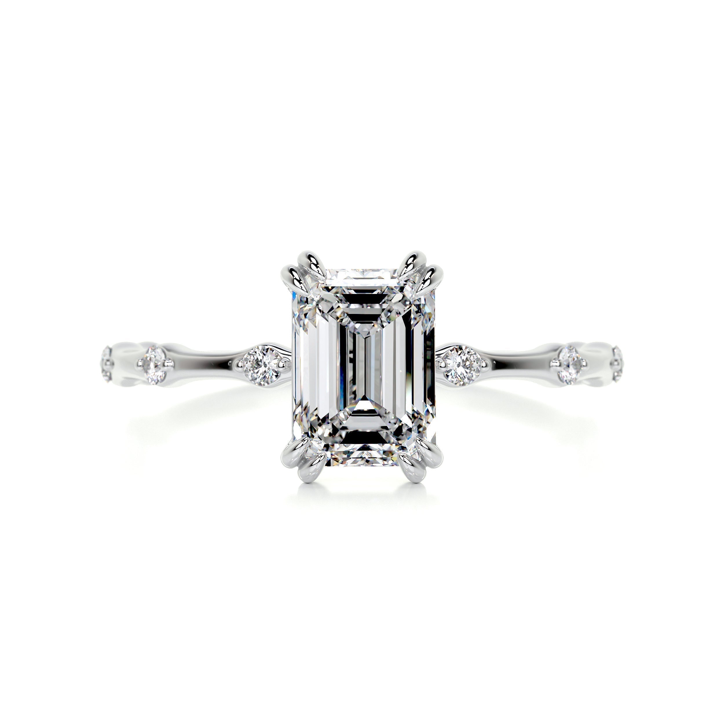 1.5 CT Emerald Solitaire CVD E/VS1 Diamond Engagement Ring 1