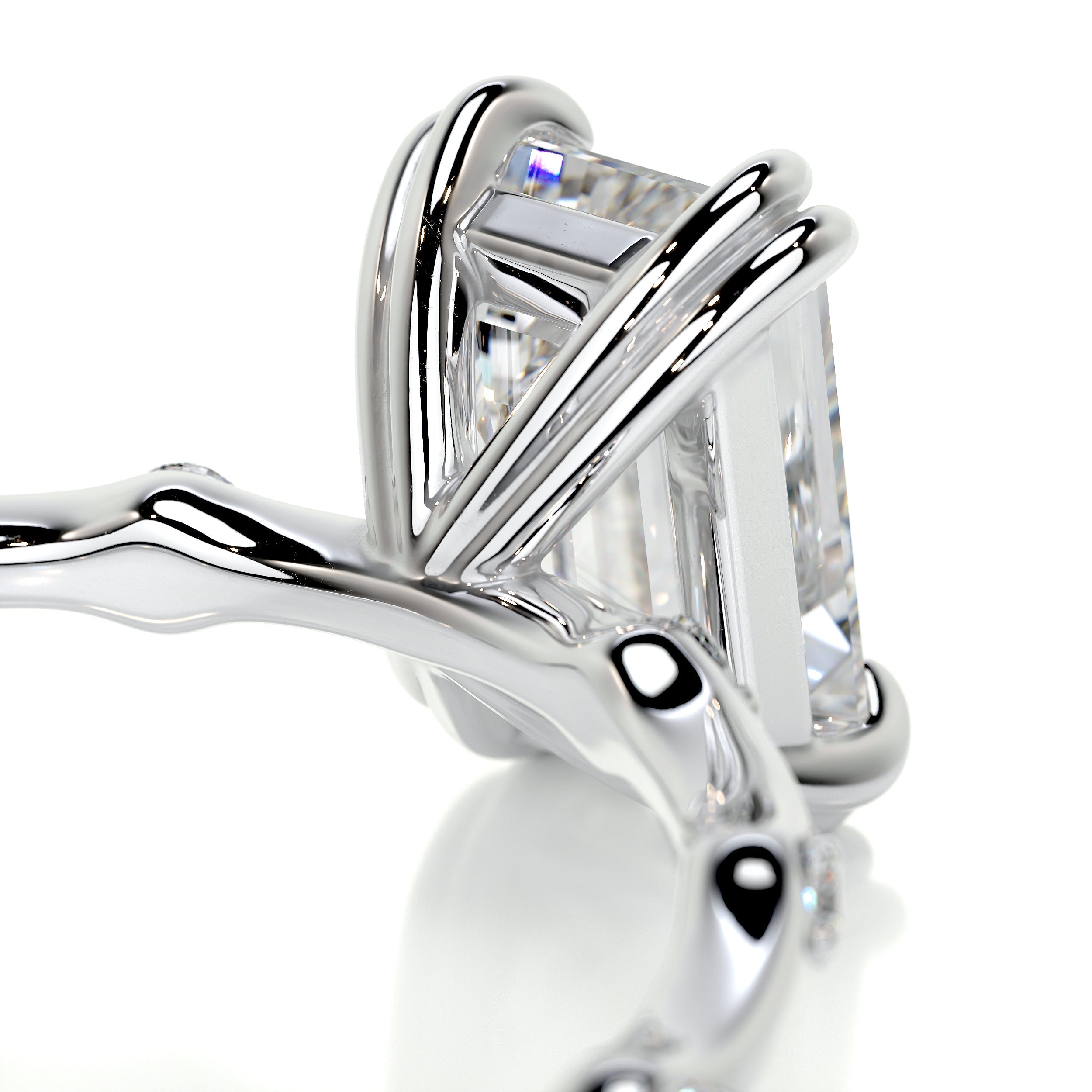 1.5 CT Emerald Solitaire CVD E/VS1 Diamond Engagement Ring 3