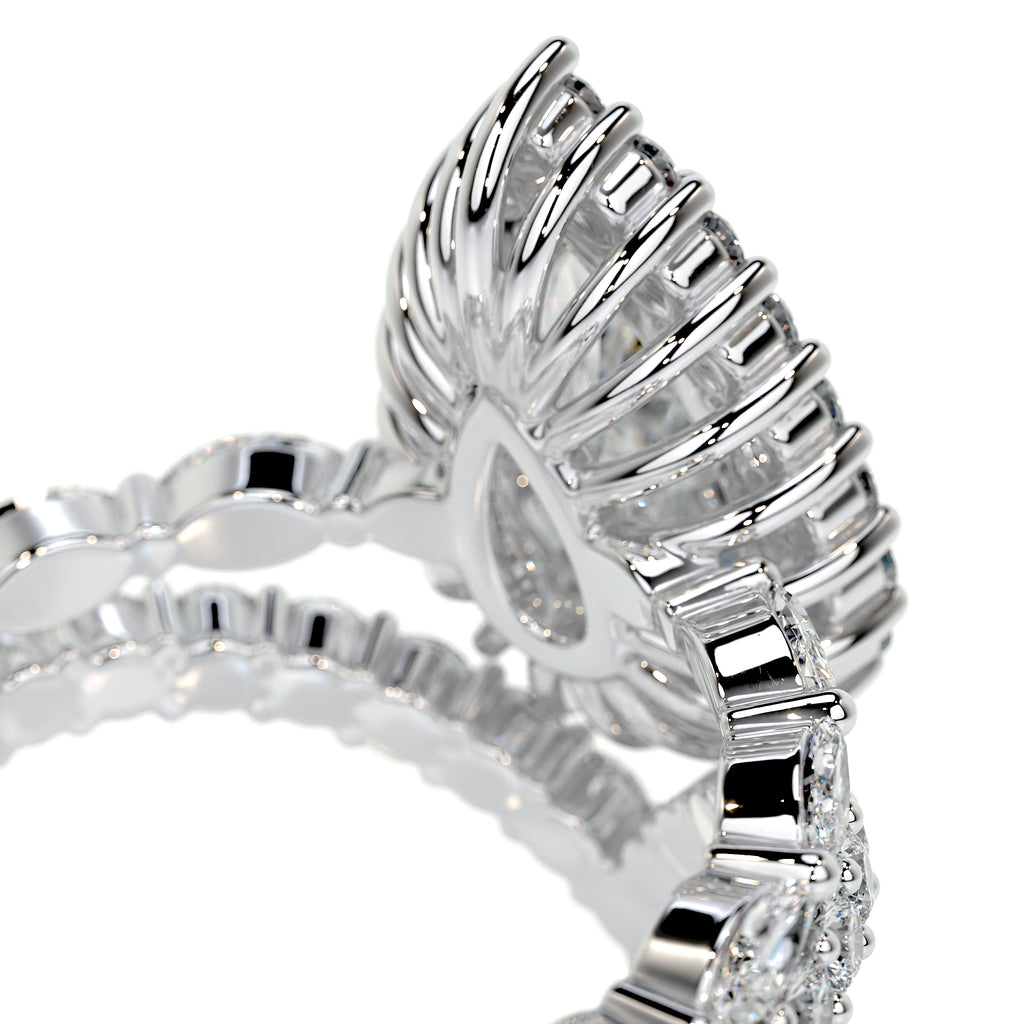 1.50 CT Pear Halo CVD F/VS Diamond Bridal Ring Set 4