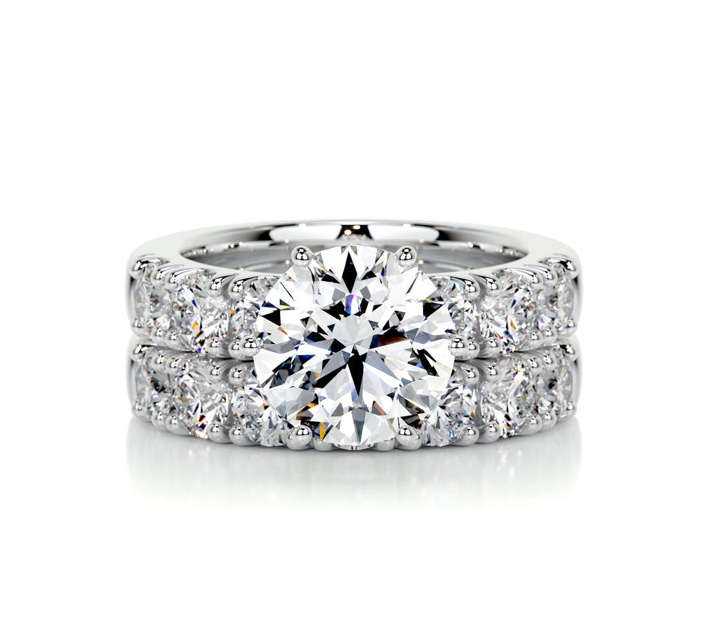 3.0 CT Round Solitaire CVD F/VS Diamond Bridal Set 1