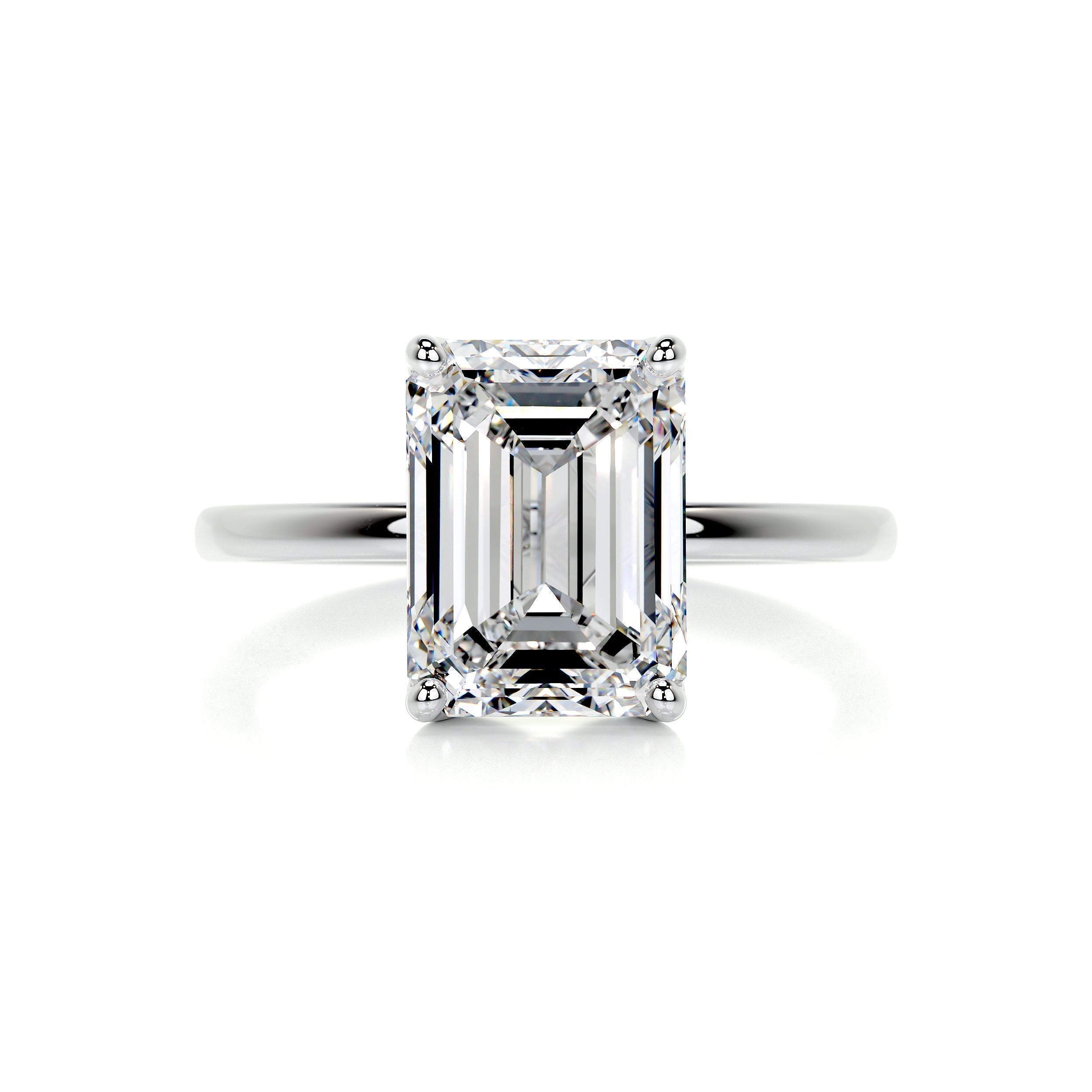 3 CT Emerald Solitaire CVD E/VS2 Diamond Engagement Ring 1