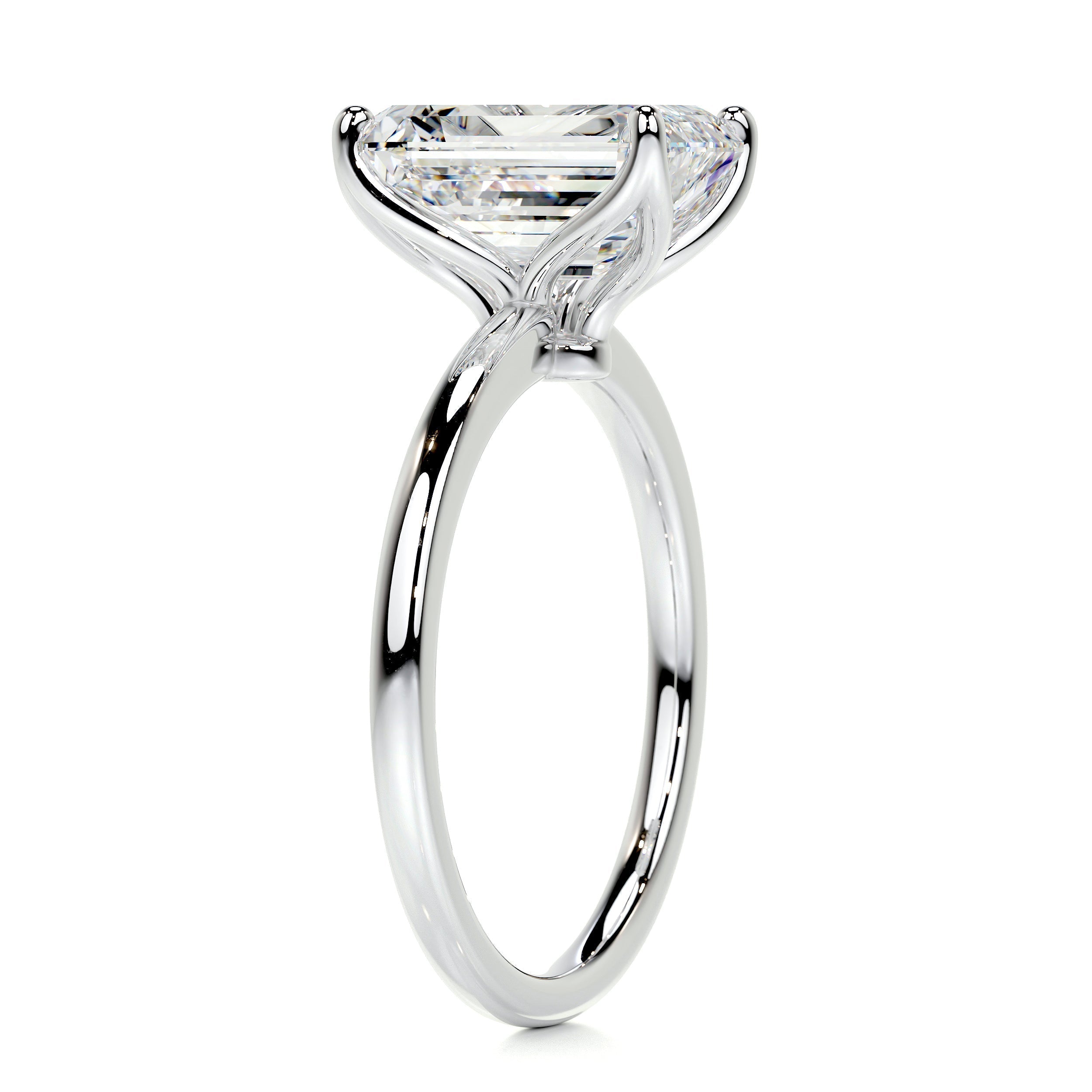 3 CT Emerald Solitaire CVD E/VS2 Diamond Engagement Ring 3