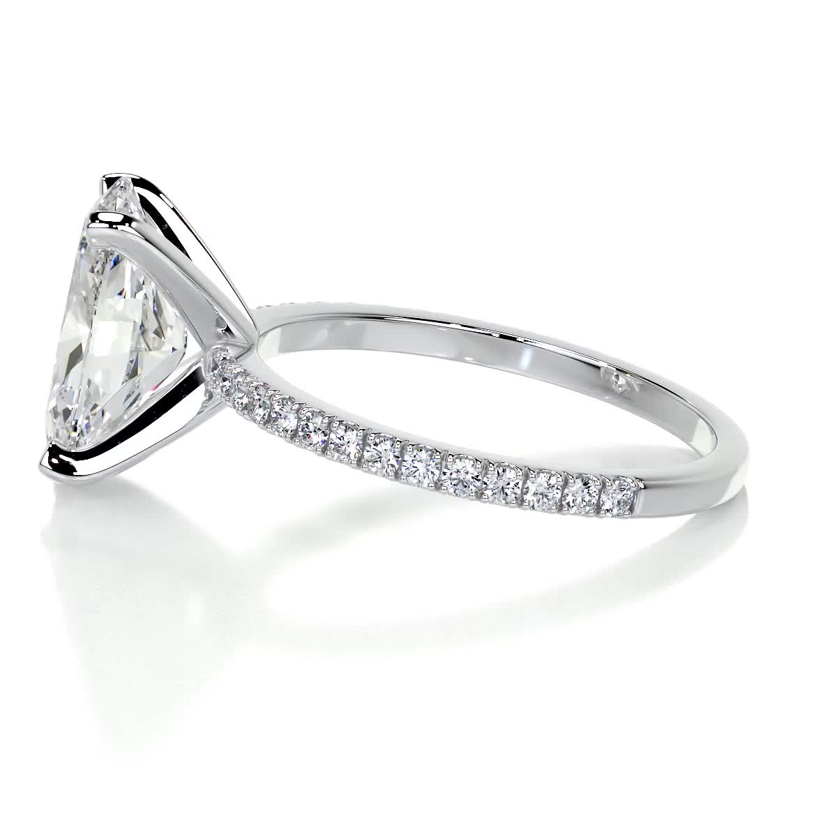 3 CT Oval Solitaire CVD F/VS2 Diamond Engagement Ring 3