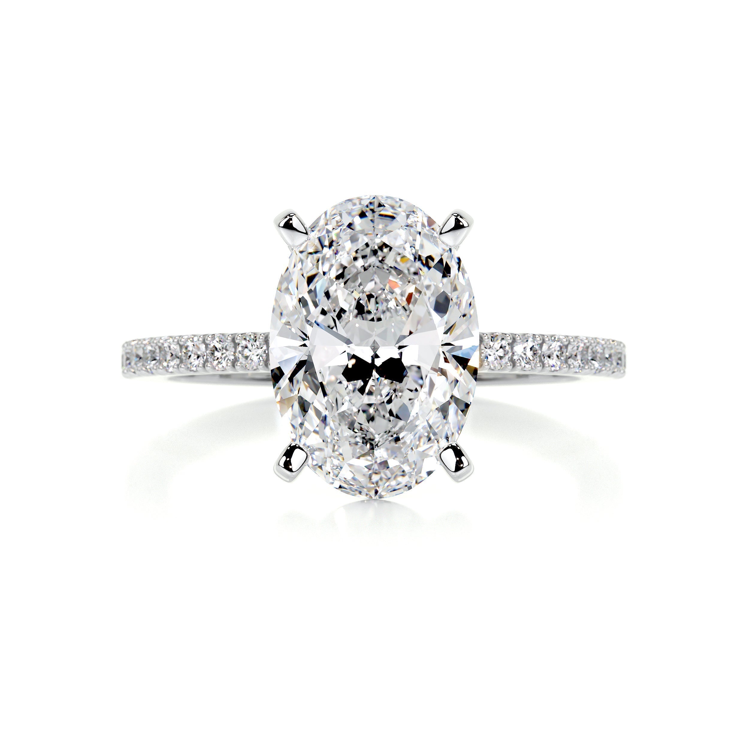 3 CT Oval Solitaire CVD F/VS2 Diamond Engagement Ring 1