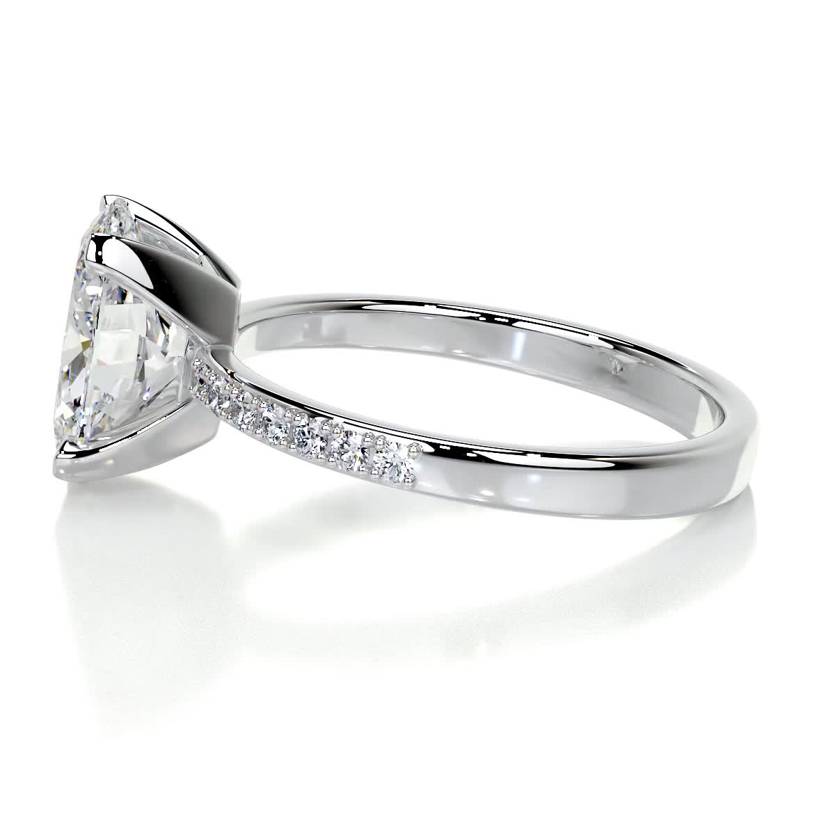 2 CT Oval Solitaire CVD F/VS2 Diamond Engagement Ring 3