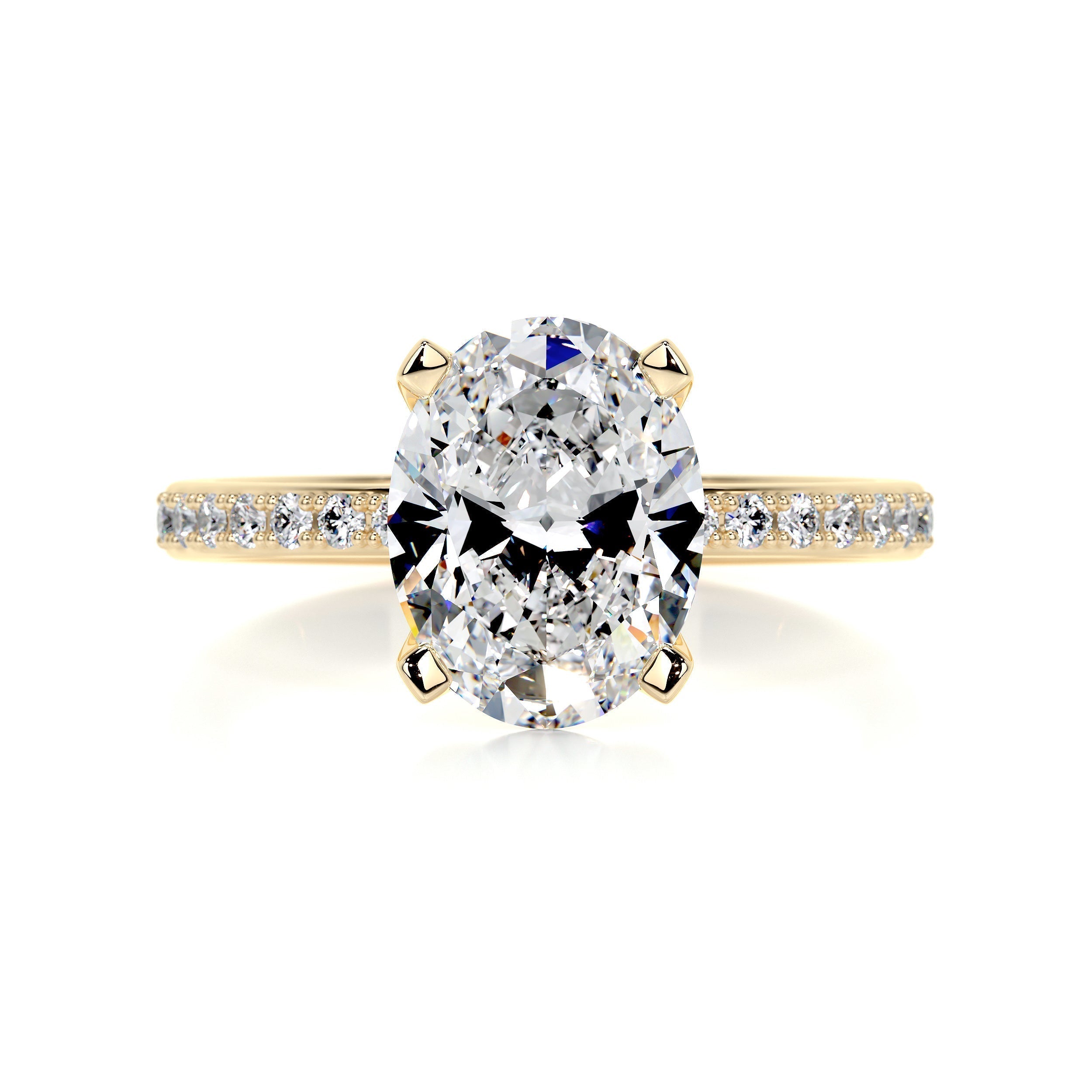 2 CT Oval Solitaire CVD F/VS2 Diamond Engagement Ring 6