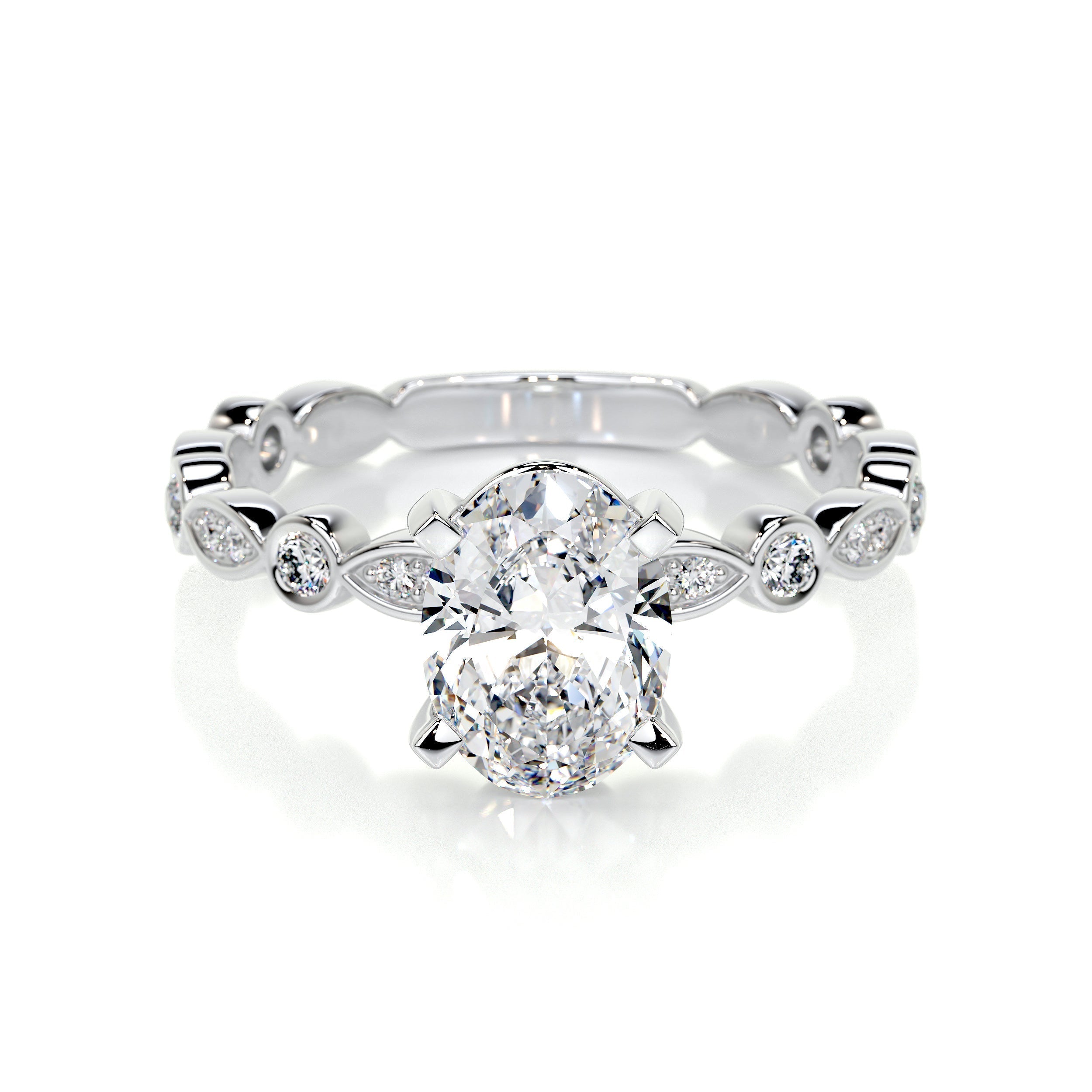 2.0 CT Oval Solitaire CVD F/SI1 Diamond Engagement Ring 1