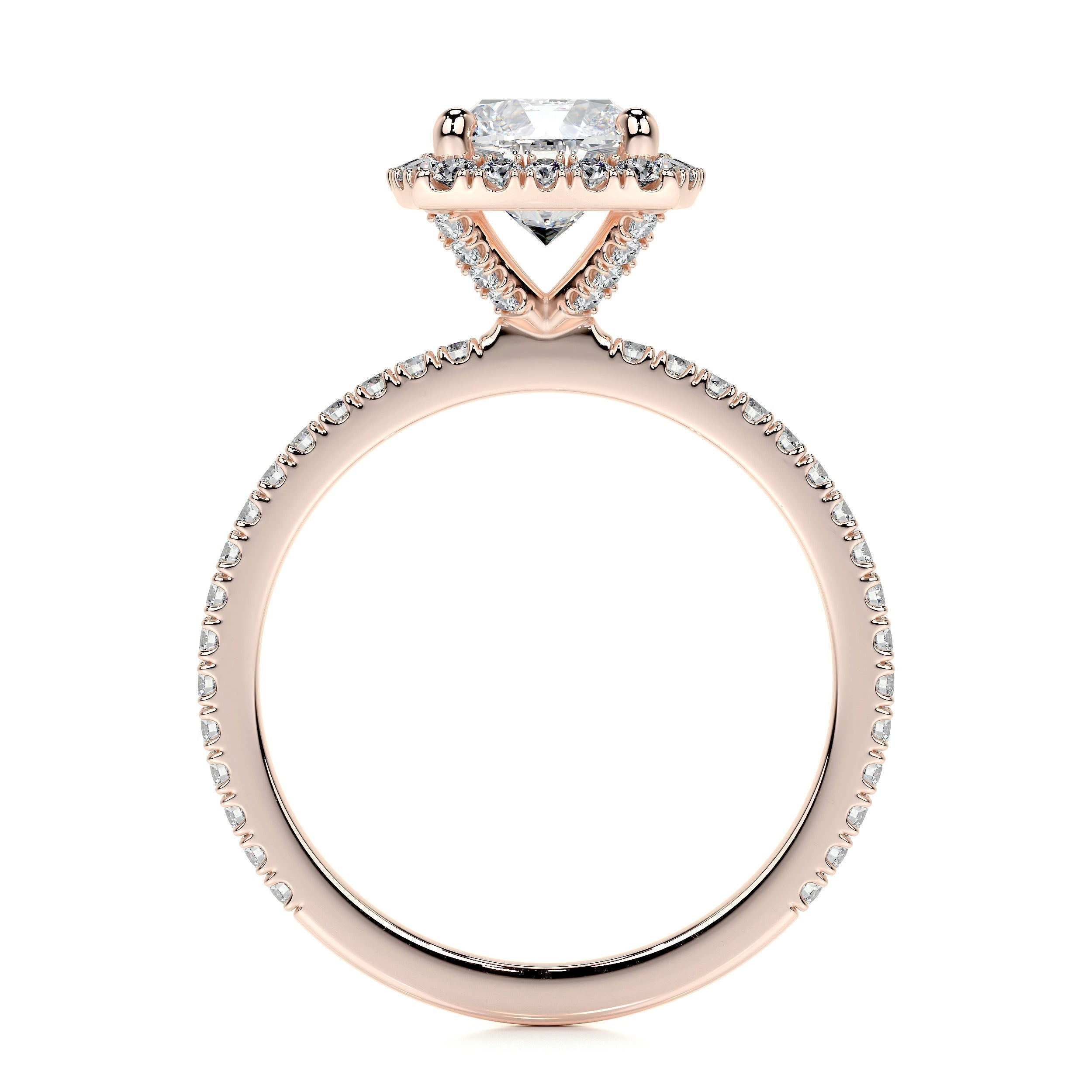 1.0 CT Cushion Halo CVD E/VS2 Diamond Engagement Ring 16