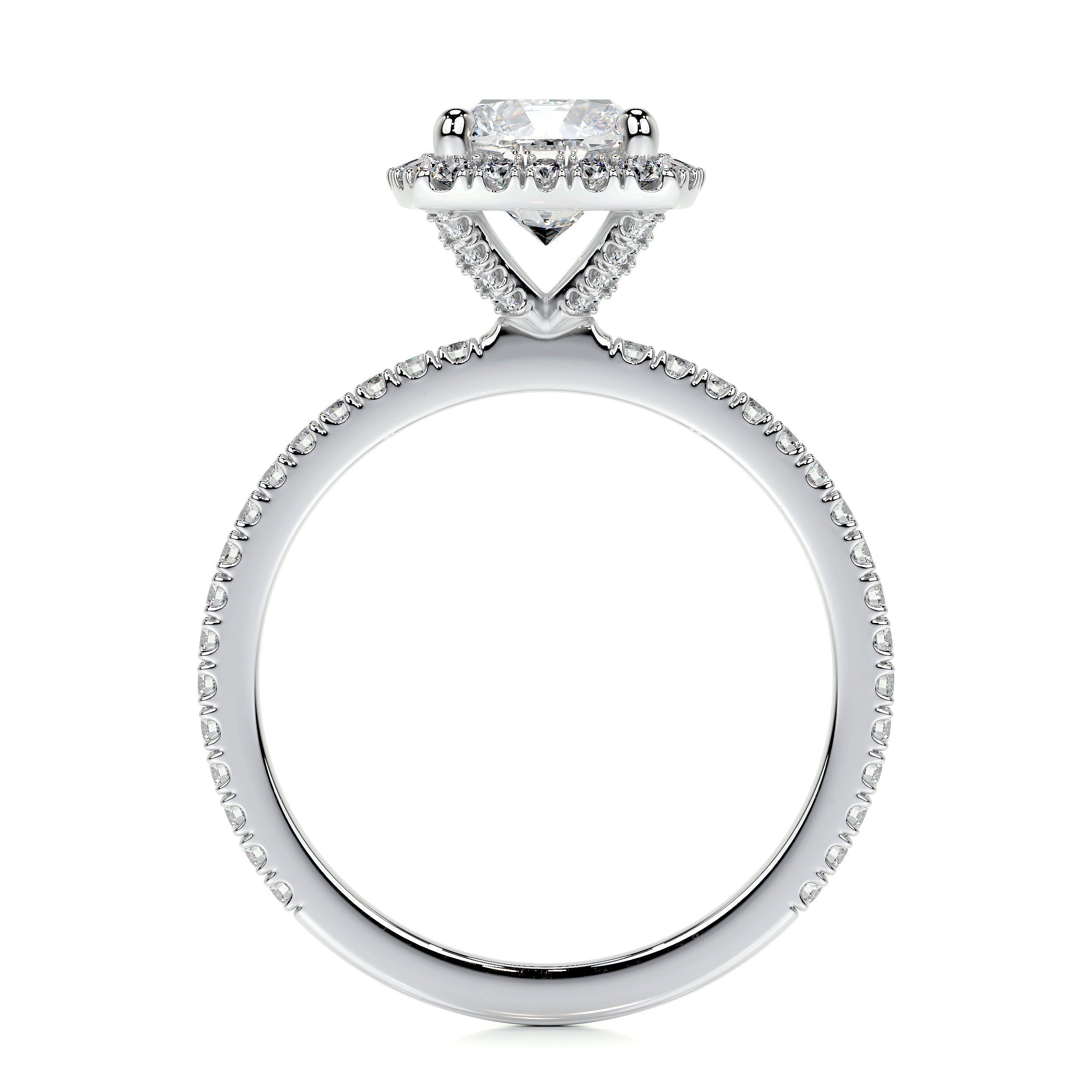 1.0 CT Cushion Halo CVD E/VS2 Diamond Engagement Ring 6